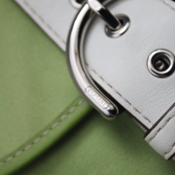 Coach VTG Y2K Green & White Soho Twill & Leather Mini Tote Bag A06S - 1881 - Picture 7 of 11
